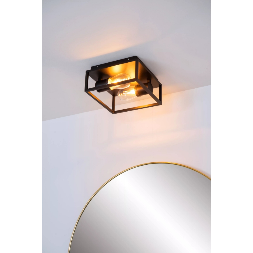 Lucide 27100/02/30 - Badrum takbelysning CARLYN 2xE14/6W/230V IP54 svart