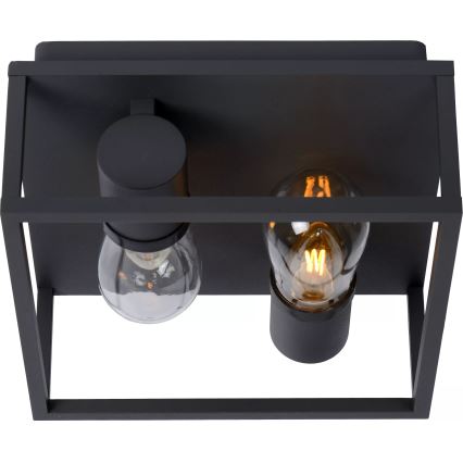Lucide 27100/02/30 - Badrum takbelysning CARLYN 2xE14/6W/230V IP54 svart