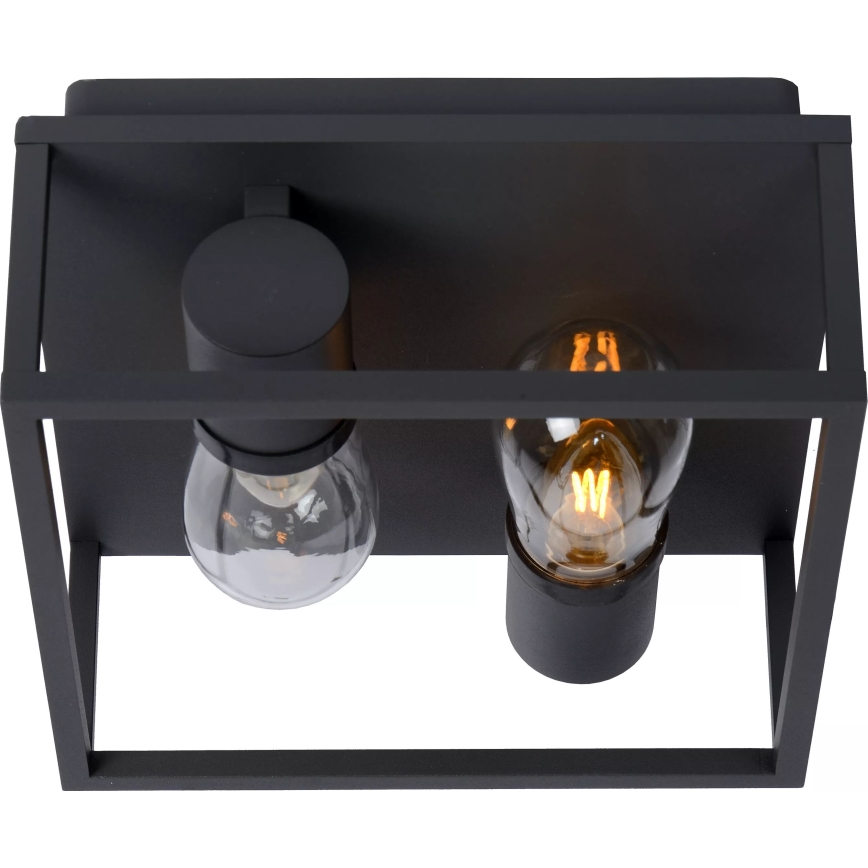 Lucide 27100/02/30 - Badrum takbelysning CARLYN 2xE14/6W/230V IP54 svart