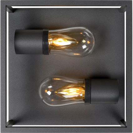 Lucide 27100/02/30 - Badrum takbelysning CARLYN 2xE14/6W/230V IP54 svart