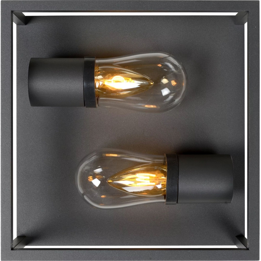Lucide 27100/02/30 - Badrum takbelysning CARLYN 2xE14/6W/230V IP54 svart