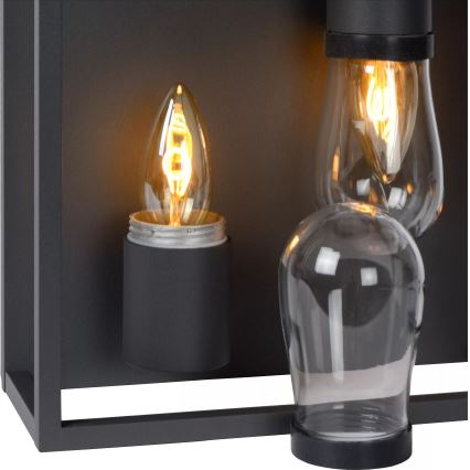 Lucide 27100/02/30 - Badrum takbelysning CARLYN 2xE14/6W/230V IP54 svart