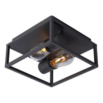 Lucide 27100/02/30 - Badrum takbelysning CARLYN 2xE14/6W/230V IP54 svart