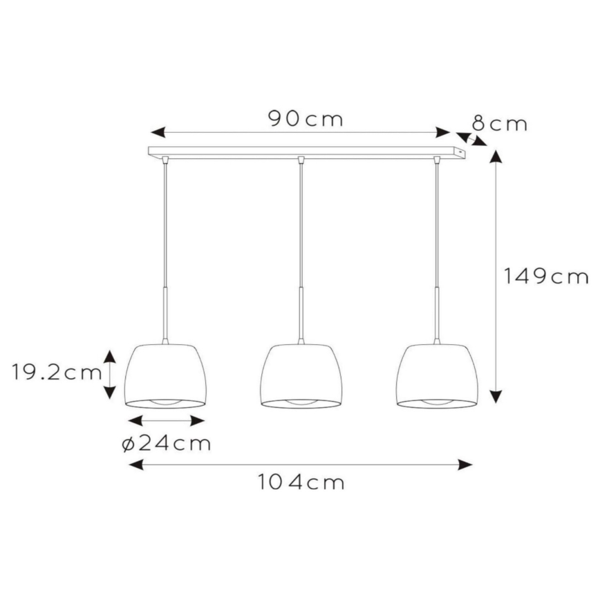 Lucide 30488/03/33 - Ljusskrona med upphängningsrem  NOLAN 3xE27/40W/230V grön