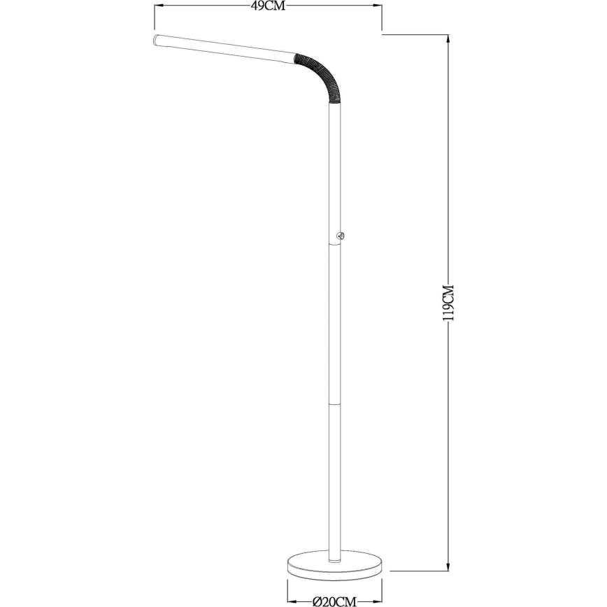 Lucide 36712/04/30 - LED Ljusreglerad beröring golvlampa GILLY LED/6W/230V 4000 mAh svart