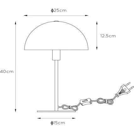 Lucide 45596/01/30 - Bordslampa SIEMON 1xE14/25W/230V svart