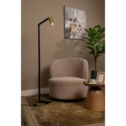 Lucide 45799/01/30 - Golvlampa SYBIL 1xGU10/35W/230V svart/guld