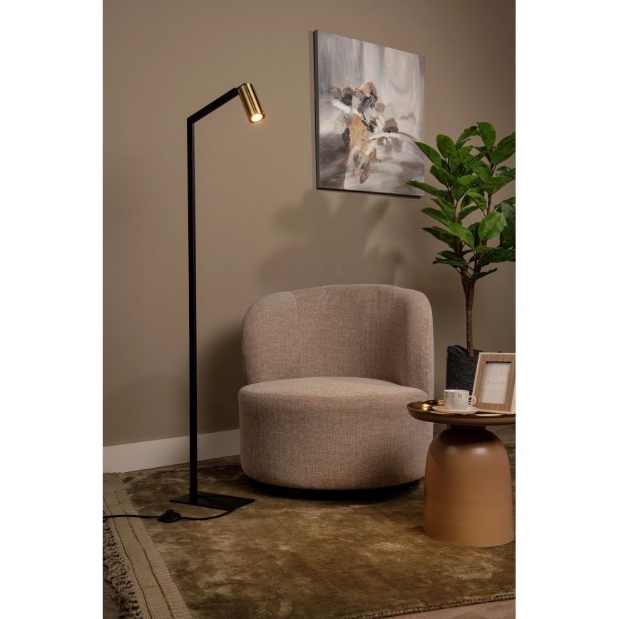 Lucide 45799/01/30 - Golvlampa SYBIL 1xGU10/35W/230V svart/guld