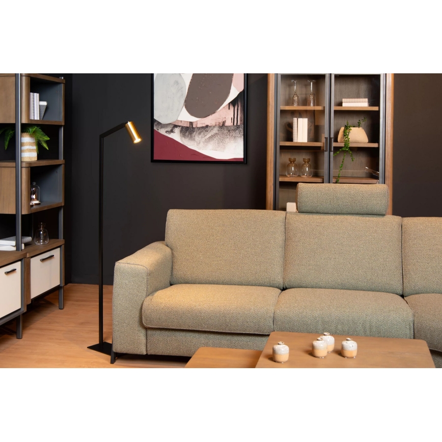 Lucide 45799/01/30 - Golvlampa SYBIL 1xGU10/35W/230V svart/guld