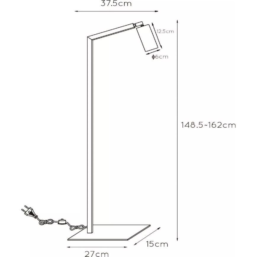 Lucide 45799/01/30 - Golvlampa SYBIL 1xGU10/35W/230V svart/guld