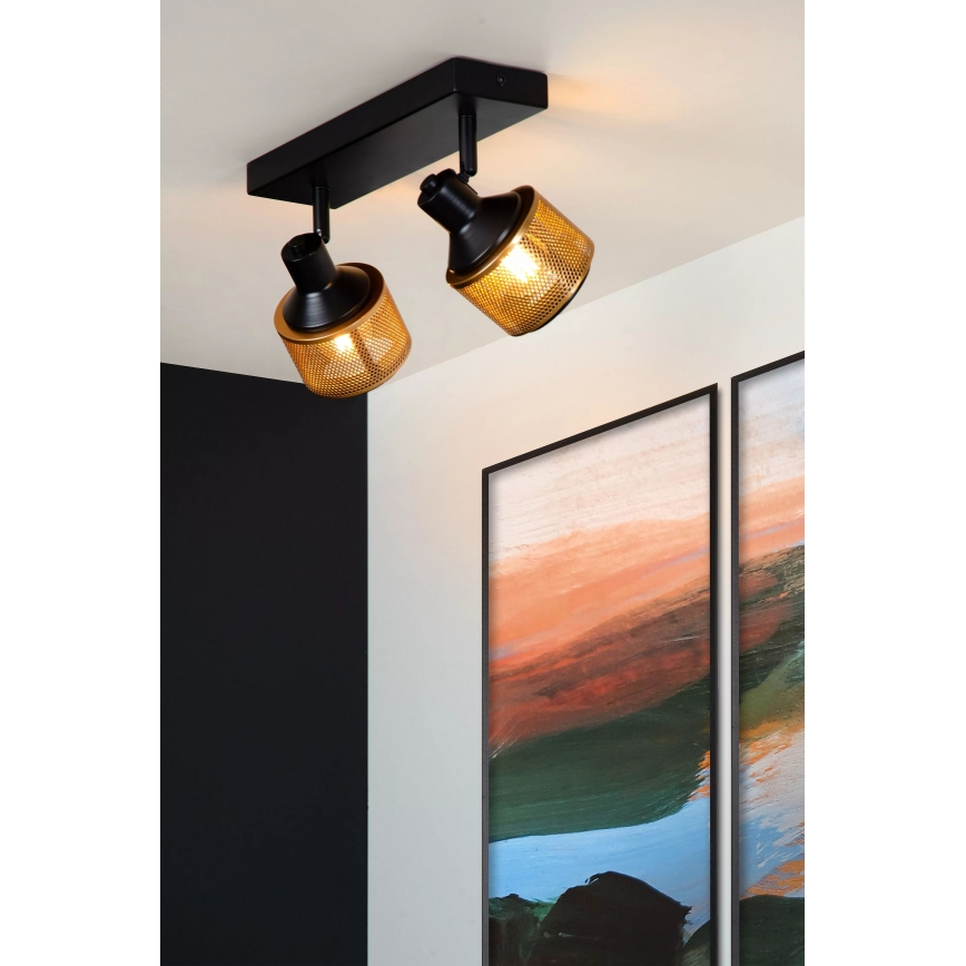 Lucide 77980/02/30 - Spotlight RAFA 2xE14/40W/230V svart/brons