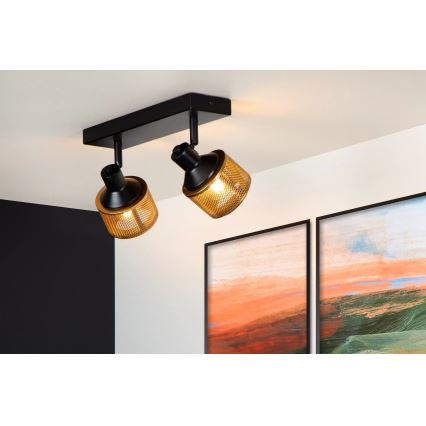 Lucide 77980/02/30 - Spotlight RAFA 2xE14/40W/230V svart/brons