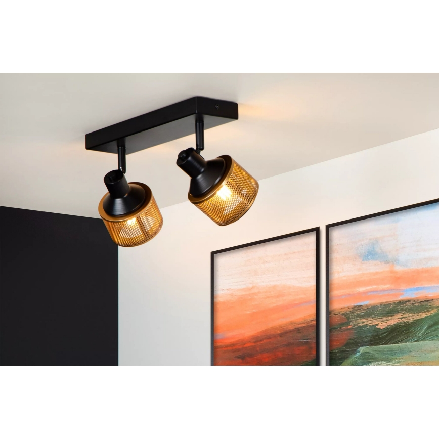 Lucide 77980/02/30 - Spotlight RAFA 2xE14/40W/230V svart/brons