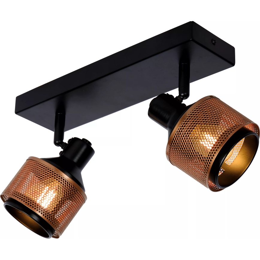 Lucide 77980/02/30 - Spotlight RAFA 2xE14/40W/230V svart/brons