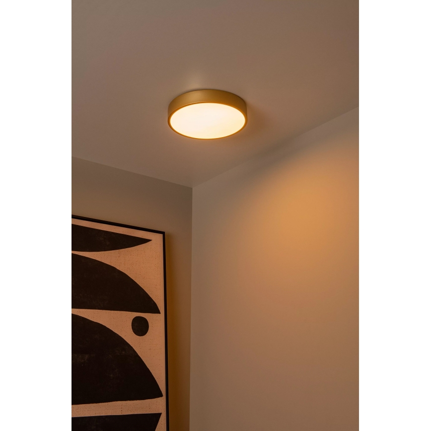 Lucide 79185/30/02 - LED Dimbar taklampa UNAR LED/18W/230V diameter 30 cm guld