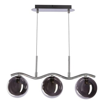 LUMOS 3xG9/20W/230V hängande lampa mörk svart