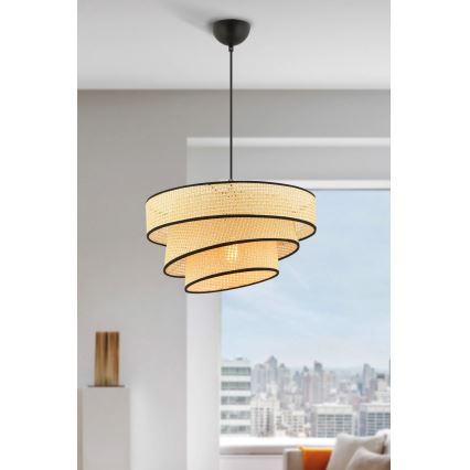 Lust på kabel COUPER 1xE27/60W/230V beige/svart