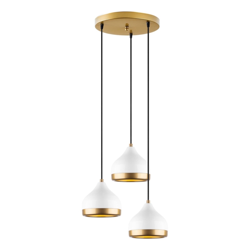 Luster på kabel YILDO 3xE27/40W/230V vit/guld