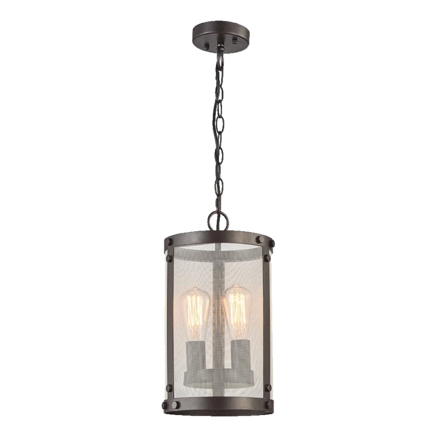 LUXERA 46072 - Ljuskrona med kedja IOWA 2xE27/60W/230V