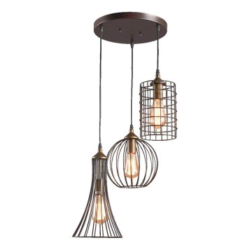 LUXERA 46073 - Ljuskrona med snöre TRION 3xE27/60W/230V