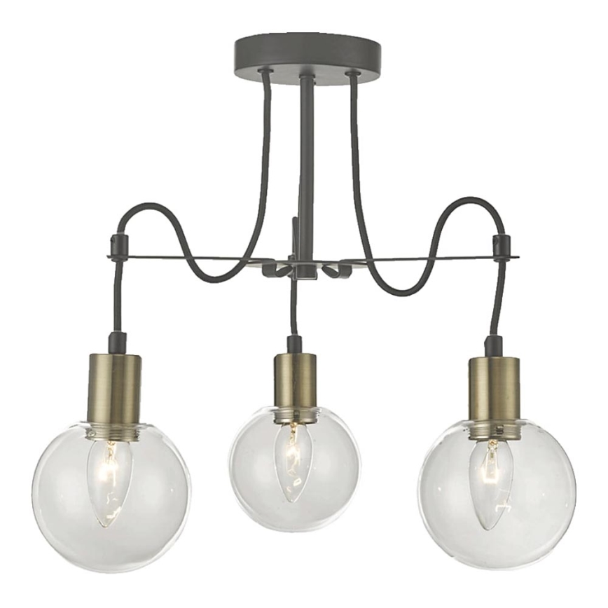 LUXERA 64402 - Ljuskrona med snöre ABRAZO 3xE14/40W/230V