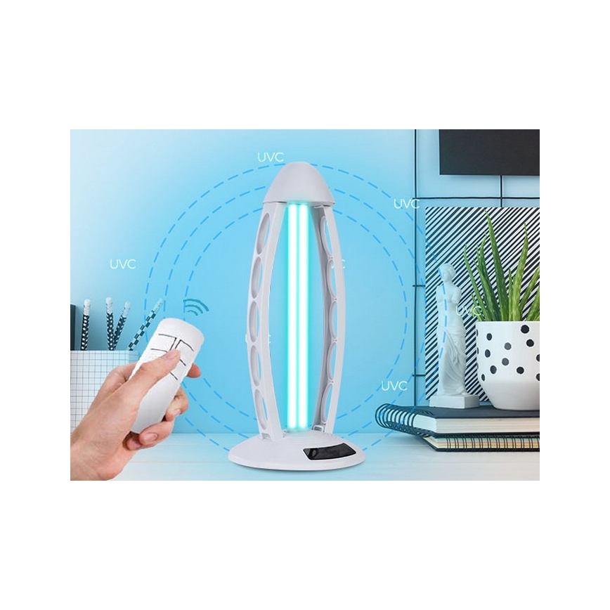 Luxera 70416 - Desinfektionslampa med sensor och ozon UVC/38W/230V+ Fjärrstyrd