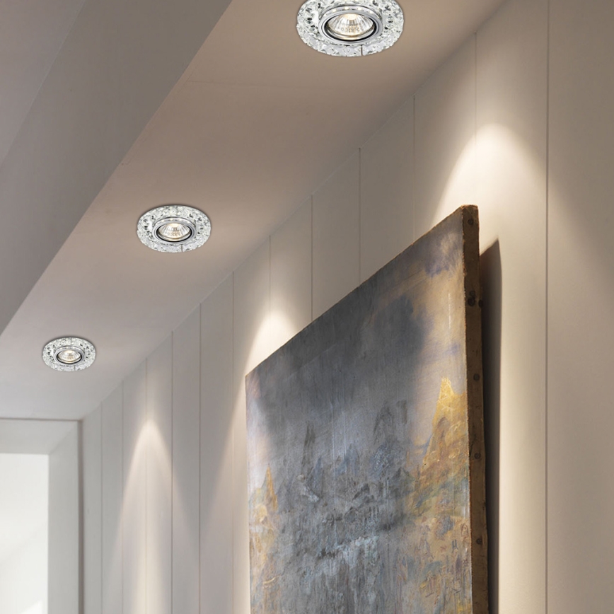 LUXERA 71074 - LED infälld belysning CRYSTALS 1xGU10/50W/230V + LED/3W STRIPE