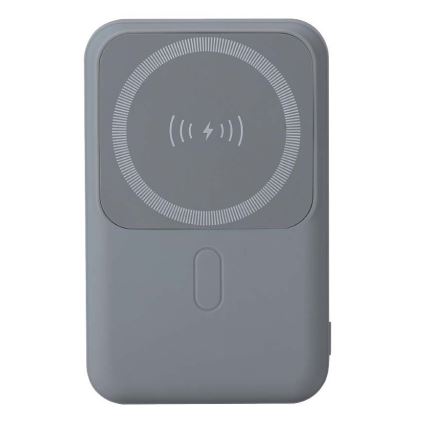Magnetisk strömbank med trådlös laddning Power Delivery 10 000mAh/20W/3,7V grå