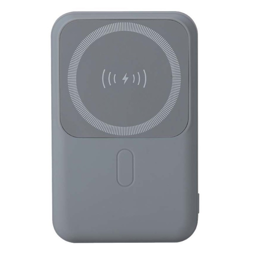 Magnetisk strömbank med trådlös laddning Power Delivery 10 000mAh/20W/3,7V grå