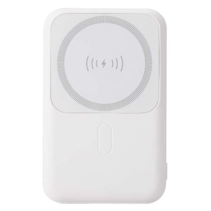 Magnetisk strömbank med trådlös laddning Power Delivery 10 000mAh/20W/3,7V vit