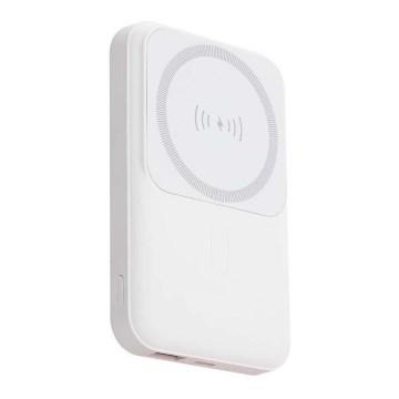 Magnetisk strömbank med trådlös laddning Power Delivery 10 000mAh/20W/3,7V vit