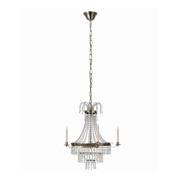Markslöjd 105157 - Kristallkrona med kedja MARIELUND 3xE14/40W/230V mässing
