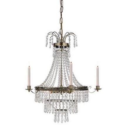 Markslöjd 105157 - Kristallkrona med kedja MARIELUND 3xE14/40W/230V mässing
