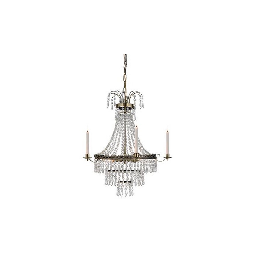 Markslöjd 105157 - Kristallkrona med kedja MARIELUND 3xE14/40W/230V mässing