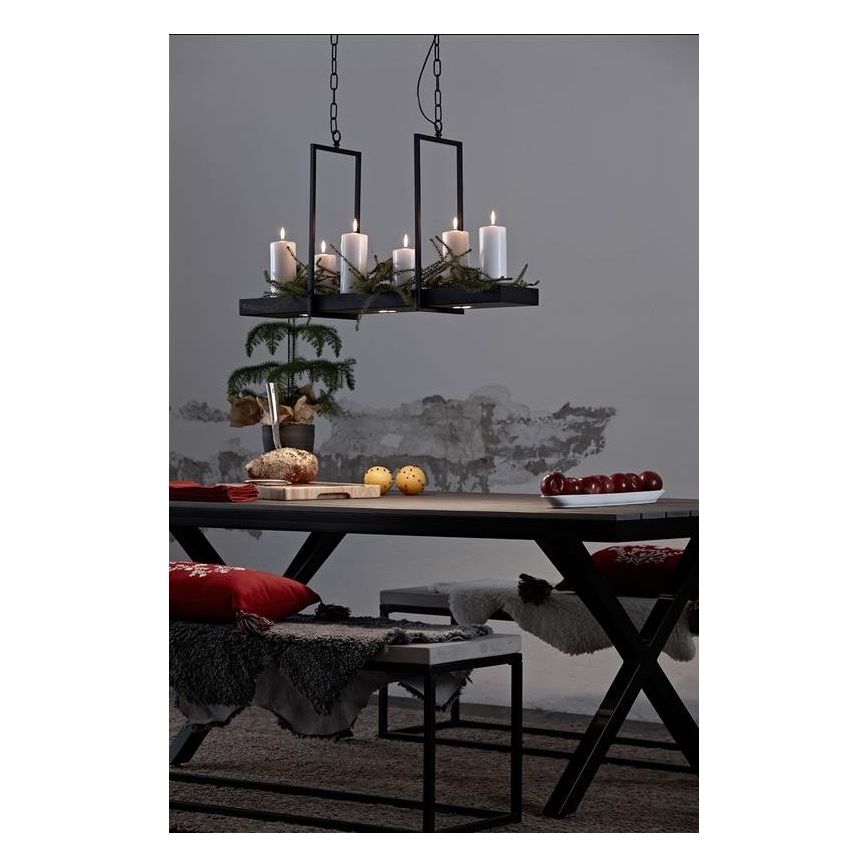Markslöjd 105780 - Dimbar LED-lampakrona TRAY 3xLED/3W/230V svart