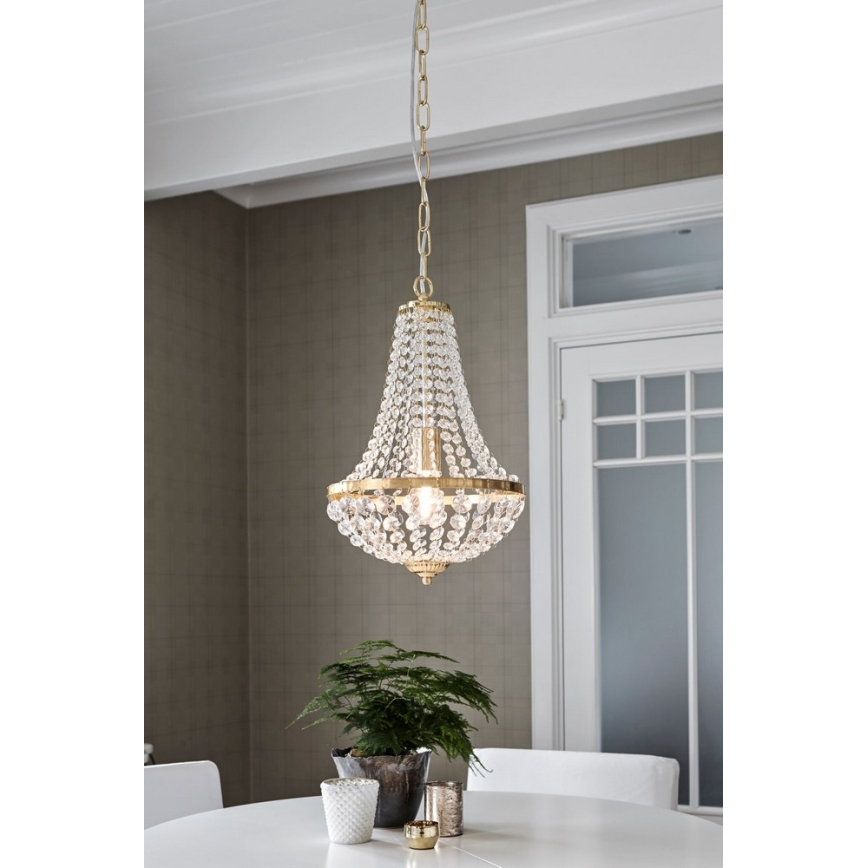 Markslöjd 106118 - Kristallkrona med kedja GRÄNSÖ 1xE27/60W/230V
