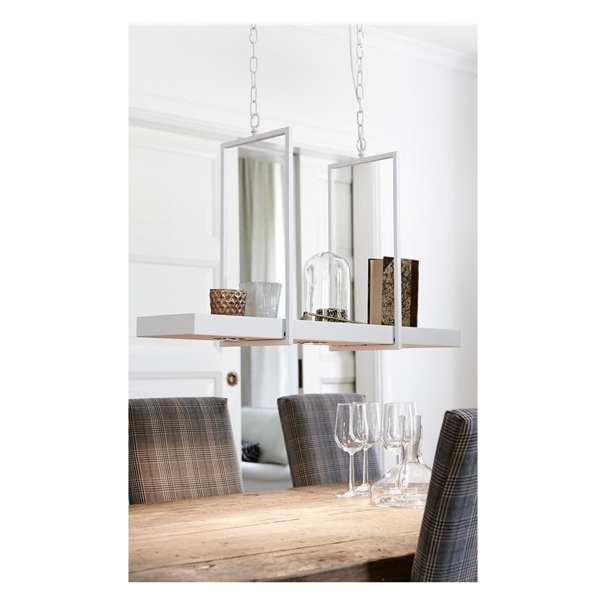 Markslöjd 106124 - Dimbar LED-lampakrona med kedja TRAY 3xLED/3W/230V vit