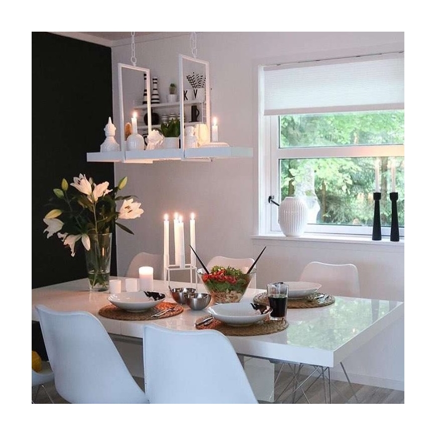 Markslöjd 106124 - Dimbar LED-lampakrona med kedja TRAY 3xLED/3W/230V vit