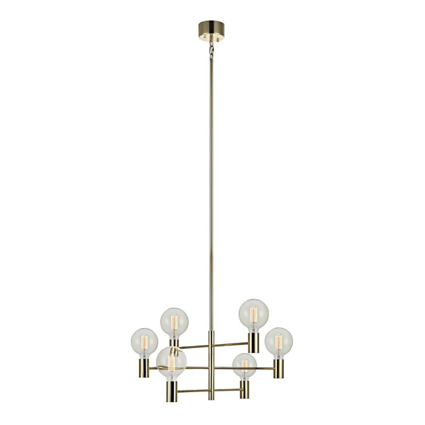 Markslöjd 106418 - Hängande Ljuskrona CAPITAL 6xE27/60W/230V mässing