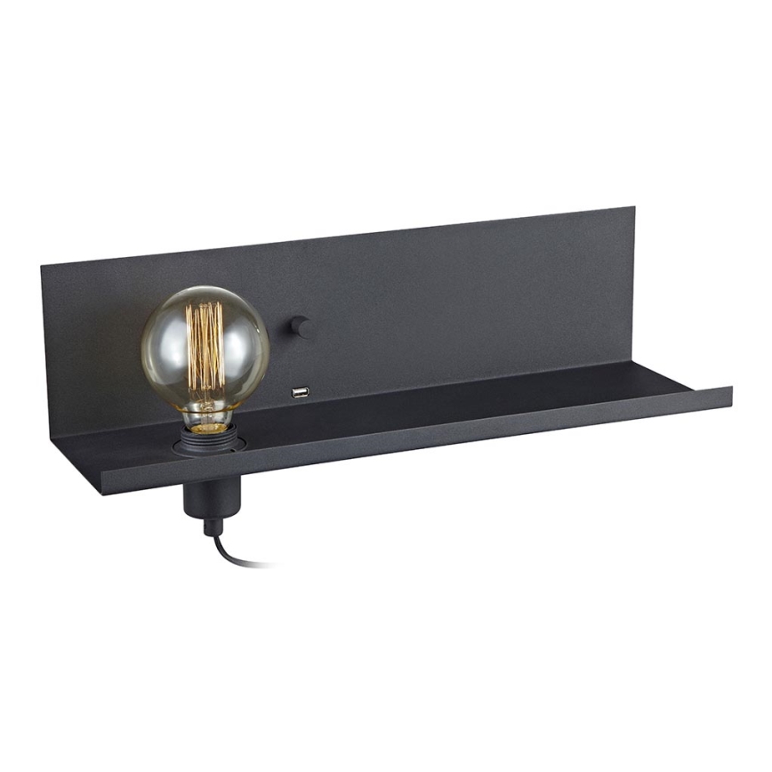 Markslöjd 106482 - Dimbar Väggbelysning med USB MULTI 1xE27/60W/230V