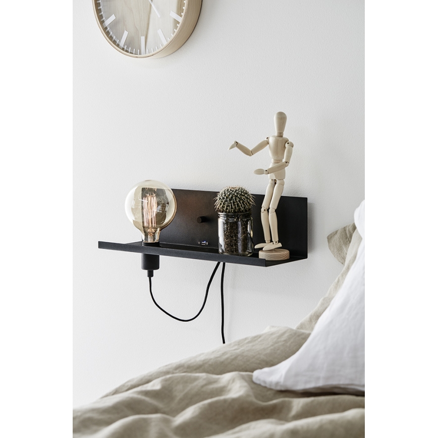 Markslöjd 106482 - Dimbar Väggbelysning med USB MULTI 1xE27/60W/230V