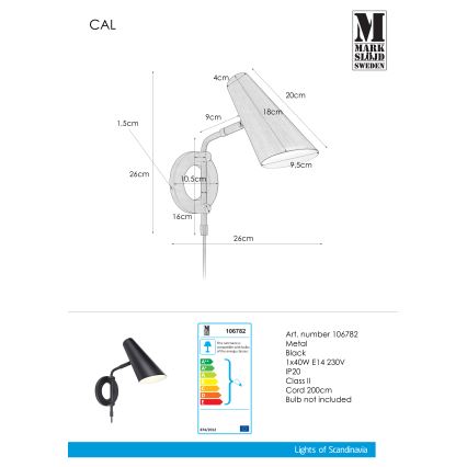 Markslöjd 106782 - Väggbelysning CAL 1xE14/40W/230V