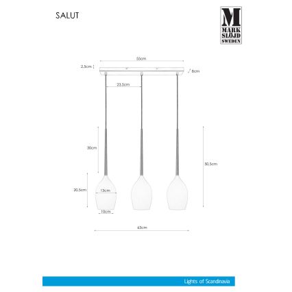 Markslöjd 106808 - Ljuskrona med snöre SALUTE 3xE14/40W/230V