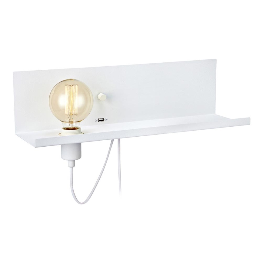 Markslöjd 106969 - Dimbar Väggbelysning med USB MULTI 1xE27/60W/230V