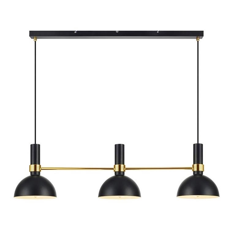 Markslöjd 106971 - Ljuskrona med snöre LARRY 3xE27/60W/230V svart/guld