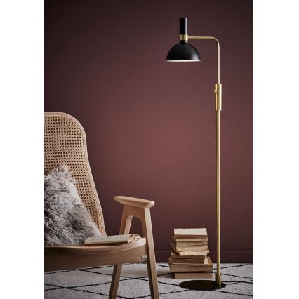 Markslöjd 106972 - Dimbar Golvlampa LARRY 1xE27/60W/230V svart/guld