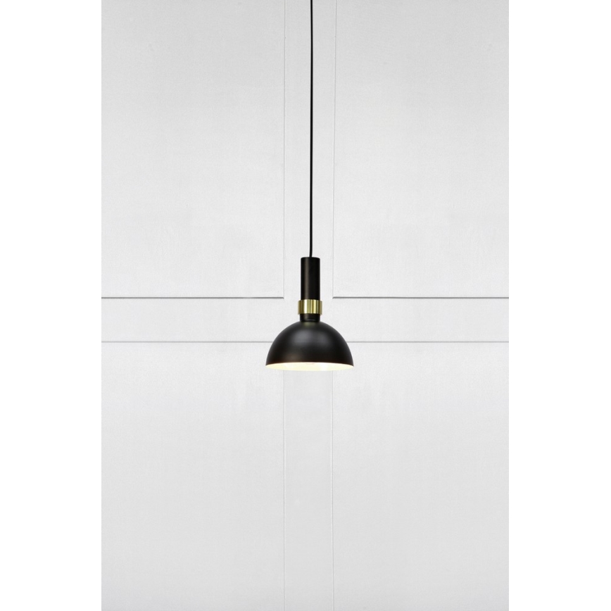 Markslöjd 106974 - Ljuskrona med snöre LARRY 1xE27/60W/230V svart/guld