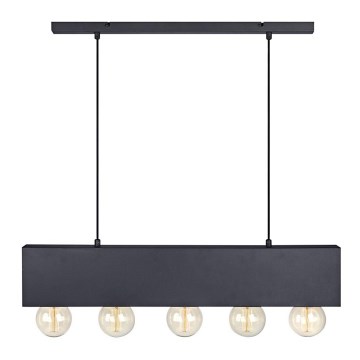 Markslöjd 107037 - Ljuskrona med snöre COUTURE 5xE27/40W/230V svart