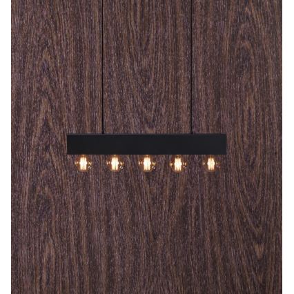 Markslöjd 107037 - Ljuskrona med snöre COUTURE 5xE27/40W/230V svart