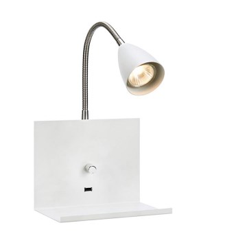 Markslöjd 107140 - Dimbar Väggbelysning med USB LOGI 1xGU10/7W/230V
